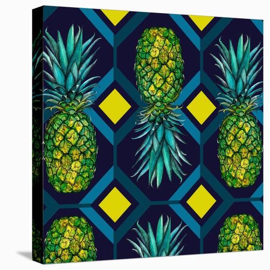 Pineapple geometric tile, 2018-Andrew Watson-Stretched Canvas