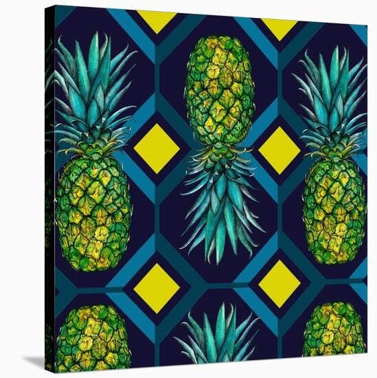 Pineapple geometric tile, 2018-Andrew Watson-Stretched Canvas