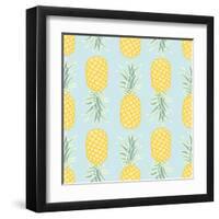 Pineapple Seamless Pattern-lilalove-Framed Art Print