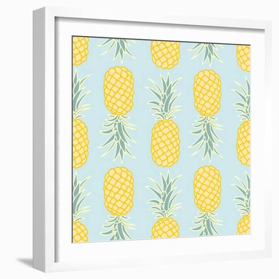 Pineapple Seamless Pattern-lilalove-Framed Art Print