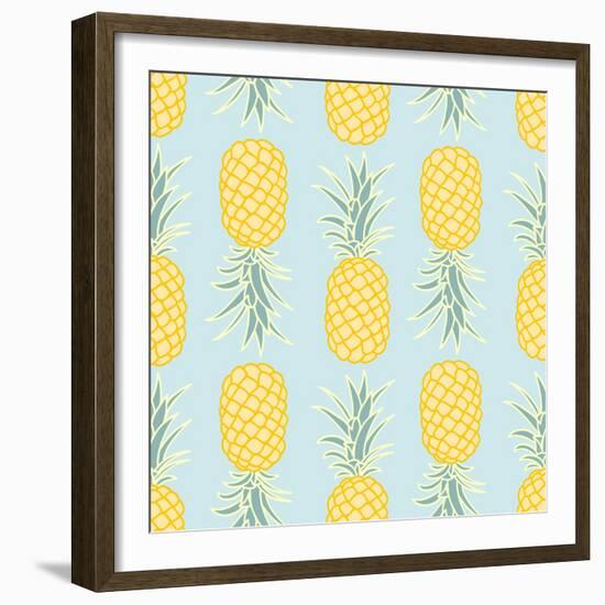 Pineapple Seamless Pattern-lilalove-Framed Premium Giclee Print