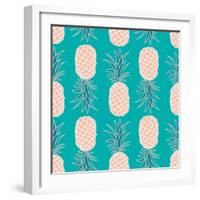 Pineapple Seamless Pattern-lilalove-Framed Art Print