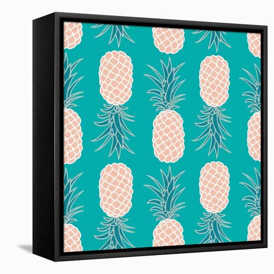 Pineapple Seamless Pattern-lilalove-Framed Stretched Canvas