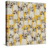 Pineapple Sunshine Yellow-Sharon Turner-Stretched Canvas