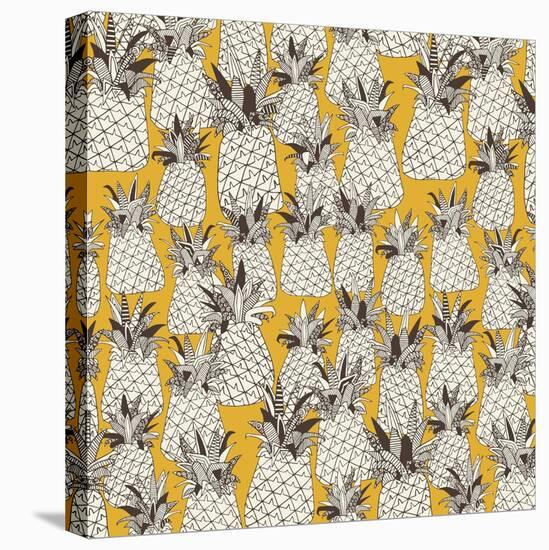 Pineapple Sunshine Yellow-Sharon Turner-Stretched Canvas