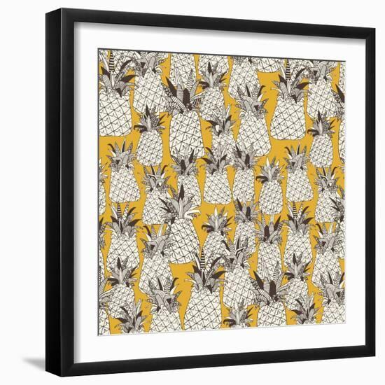 Pineapple Sunshine Yellow-Sharon Turner-Framed Art Print