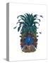 Pineapple, Tropical Flowers 1-Fab Funky-Stretched Canvas