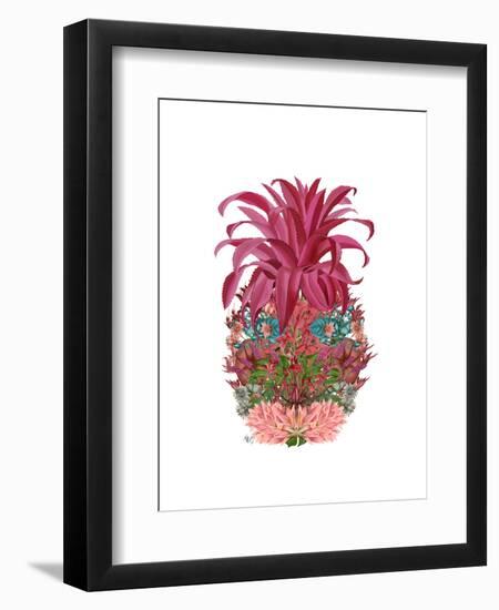 Pineapple, Tropical Flowers 2-Fab Funky-Framed Art Print