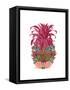 Pineapple, Tropical Flowers 2-Fab Funky-Framed Stretched Canvas