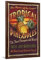 Pineapple - Vintage Sign-Lantern Press-Framed Art Print