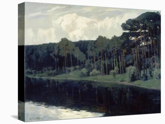 Pines Along the Shore of a Lake-Walter Leistikow-Stretched Canvas