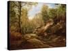 Pines and Birch Trees or, The Forest of Fontainebleau, c.1855-57-Henri Joseph Constant Dutilleux-Stretched Canvas