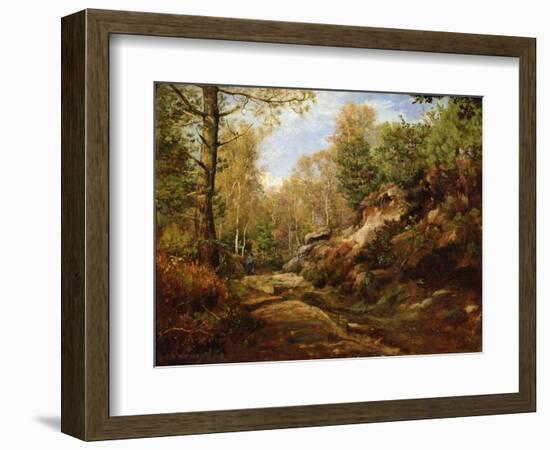 Pines and Birch Trees or, The Forest of Fontainebleau, c.1855-57-Henri Joseph Constant Dutilleux-Framed Giclee Print