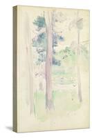 Pines by the Lake, 1893 (W/C on Paper)-Berthe Morisot-Stretched Canvas