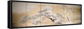 Pines in Snow, Decoration from Six-Panel Screen-Maruyama Okyo-Framed Stretched Canvas