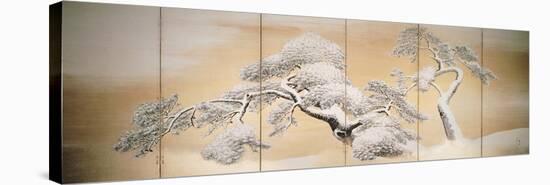 Pines in Snow, Decoration from Six-Panel Screen-Maruyama Okyo-Stretched Canvas