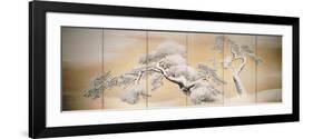 Pines in Snow, Decoration from Six-Panel Screen-Maruyama Okyo-Framed Giclee Print