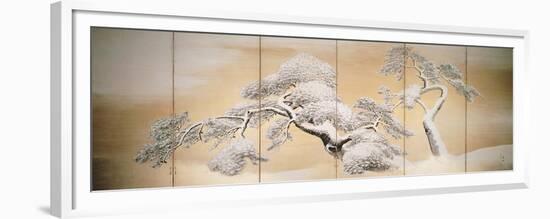 Pines in Snow, Decoration from Six-Panel Screen-Maruyama Okyo-Framed Giclee Print