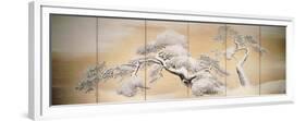 Pines in Snow, Decoration from Six-Panel Screen-Maruyama Okyo-Framed Giclee Print