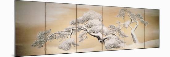 Pines in Snow, Decoration from Six-Panel Screen-Maruyama Okyo-Mounted Giclee Print