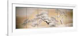 Pines in Snow, Decoration from Six-Panel Screen-Maruyama Okyo-Framed Giclee Print