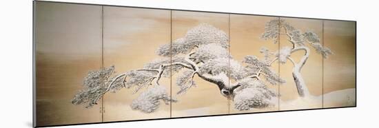 Pines in Snow, Decoration from Six-Panel Screen-Maruyama Okyo-Mounted Giclee Print