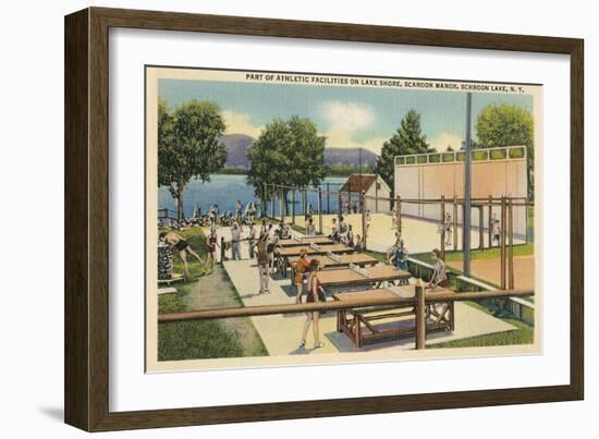 Ping Pong at Schroon Lake, New York State-null-Framed Art Print