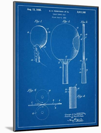 Ping Pong Paddle Patent-null-Mounted Art Print