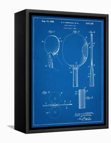 Ping Pong Paddle Patent-null-Framed Stretched Canvas