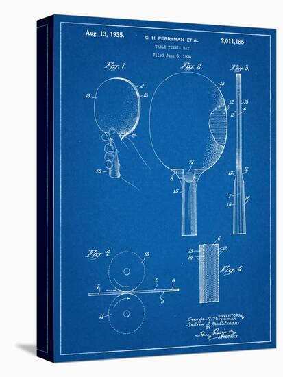 Ping Pong Paddle Patent-null-Stretched Canvas