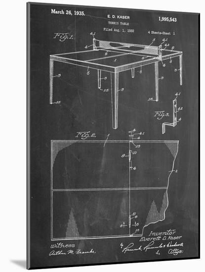 Ping Pong Table Patent-null-Mounted Art Print