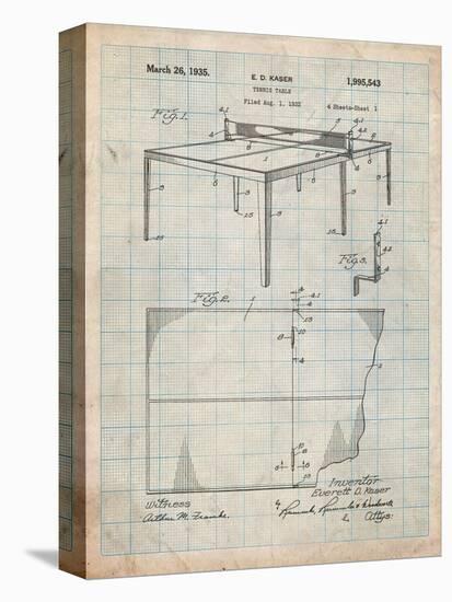 Ping Pong Table Patent-Cole Borders-Stretched Canvas