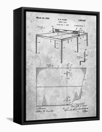 Ping Pong Table Patent-Cole Borders-Framed Stretched Canvas