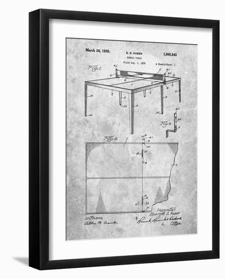 Ping Pong Table Patent-Cole Borders-Framed Art Print