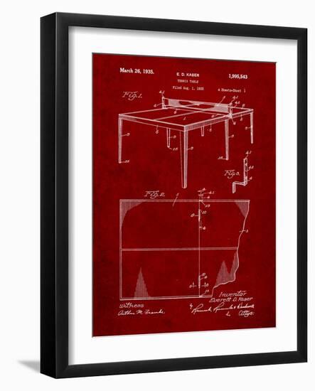Ping Pong Table Patent-Cole Borders-Framed Art Print