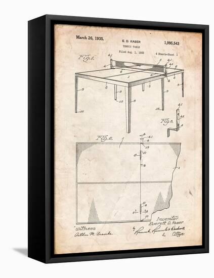 Ping Pong Table Patent-Cole Borders-Framed Stretched Canvas