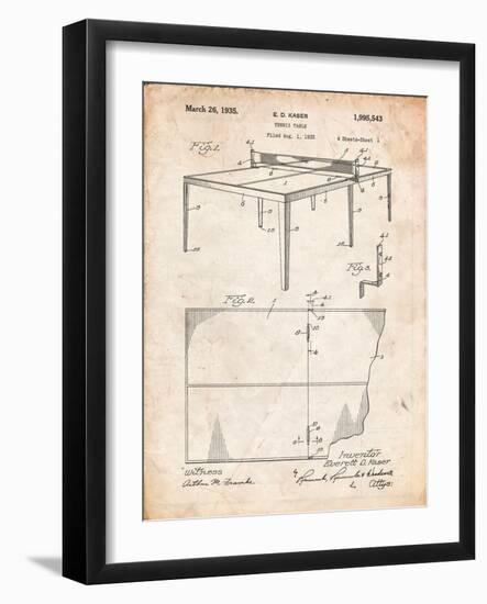 Ping Pong Table Patent-Cole Borders-Framed Art Print