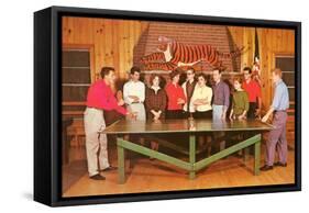 Ping-Pong Tournament, Retro-null-Framed Stretched Canvas