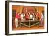 Ping-Pong Tournament, Retro-null-Framed Art Print
