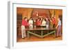 Ping-Pong Tournament, Retro-null-Framed Art Print