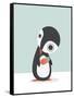 Pingu Loves Ice Cream-Volkan Dalyan-Framed Stretched Canvas