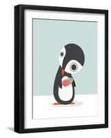Pingu Loves Ice Cream-Volkan Dalyan-Framed Art Print
