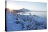 Pingvallavatn Lake with the Shore and Distant Mountains Covered in Snow-Lee Frost-Stretched Canvas