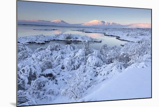 Pingvallavatn Lake with the Shore and Distant Mountains Covered in Snow-Lee Frost-Mounted Photographic Print