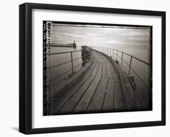 Pinhole Camera Image of View Along Timber Walkway, Blyth, Northumberland, England, UK-Lee Frost-Framed Photographic Print