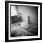 Pinhole Camera Shot of Sitting Topless Woman in Hoop Skirt-Rafal Bednarz-Framed Photographic Print