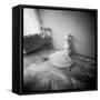 Pinhole Camera Shot of Sitting Topless Woman in Hoop Skirt-Rafal Bednarz-Framed Stretched Canvas