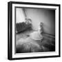 Pinhole Camera Shot of Sitting Topless Woman in Hoop Skirt-Rafal Bednarz-Framed Photographic Print