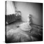 Pinhole Camera Shot of Sitting Topless Woman in Hoop Skirt-Rafal Bednarz-Stretched Canvas