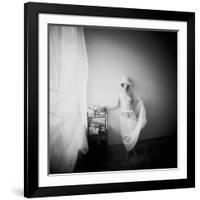 Pinhole Camera Shot of Standing Topless Woman in Hoop Skirt-Rafal Bednarz-Framed Photographic Print